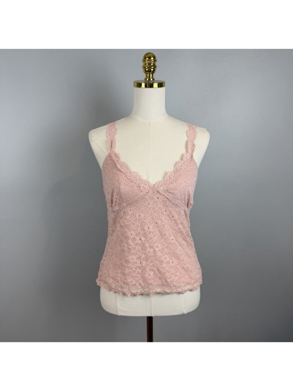 The Limited Pink Lace Babydoll Cami Tank Top Womens Size Medium Retro Y2K